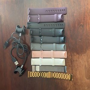 Fitbit charge 4 multicolor wrist bands and chargers